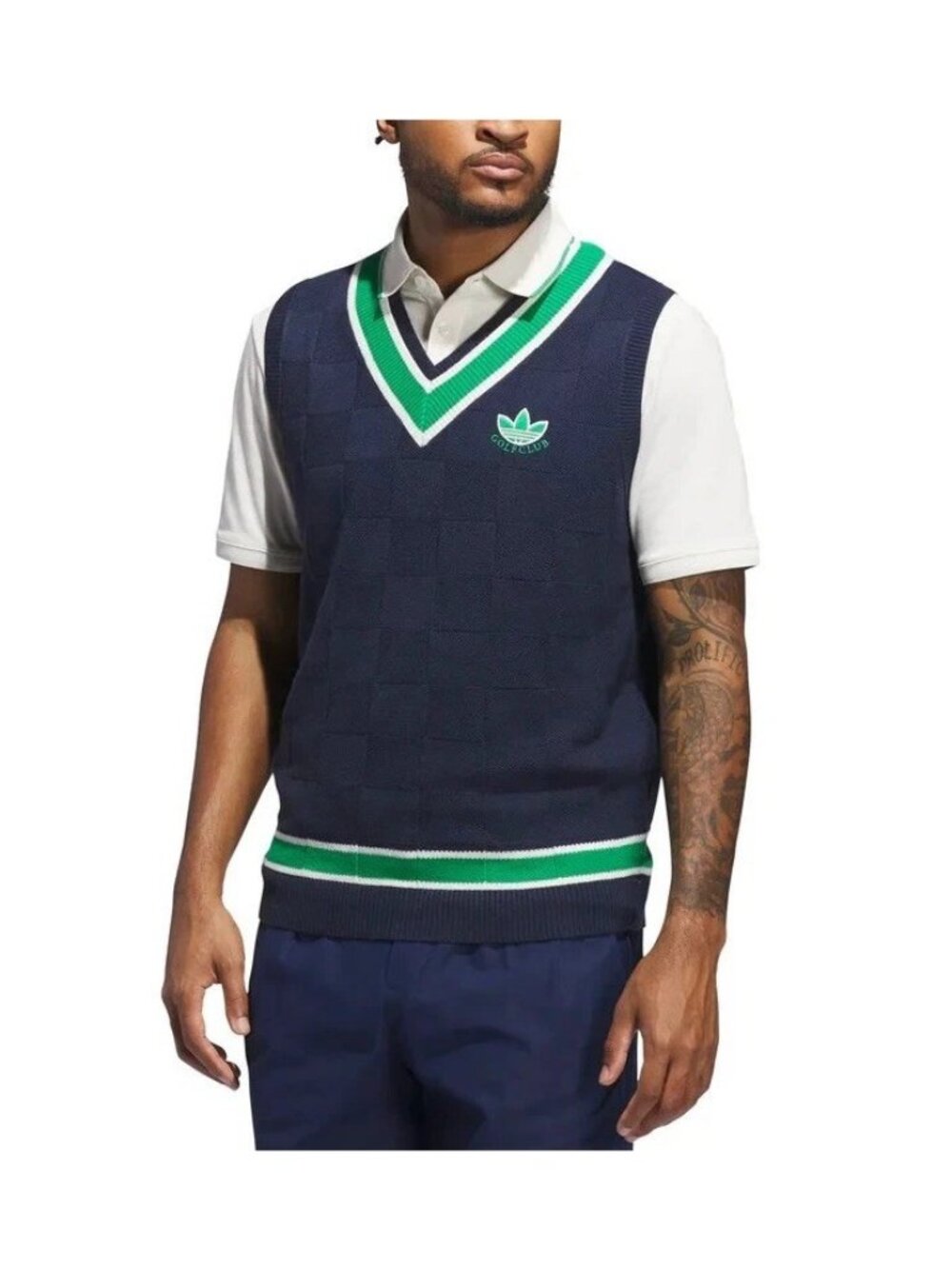 NWT Adidas Golf Originals Knit Vest Size Large JN9736 Night Indigo $140